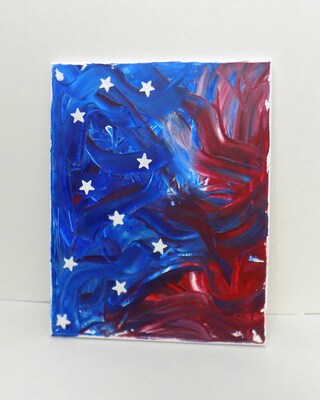 Patriotic red, white, and blue abstract flag art - image1